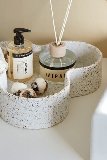Terrazzo bowl - rød/beige